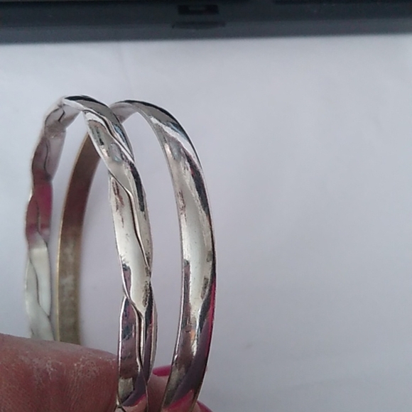 Sterling Silver 925 Taxco Mexico Bangle Bracelets, set of 2 - Picture 4 of 11